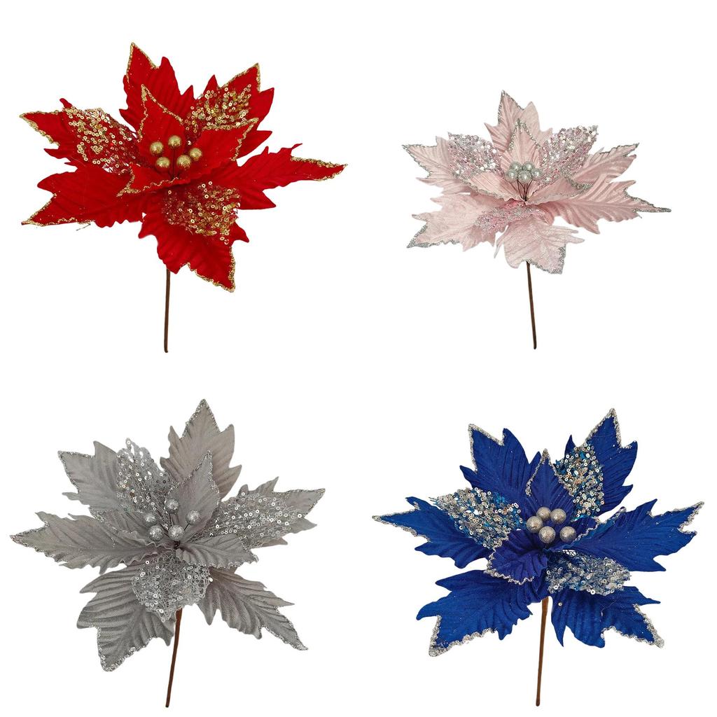 Christmas Ornament Set With Preserved Flowers For Holiday Decor And Tree Embellishments