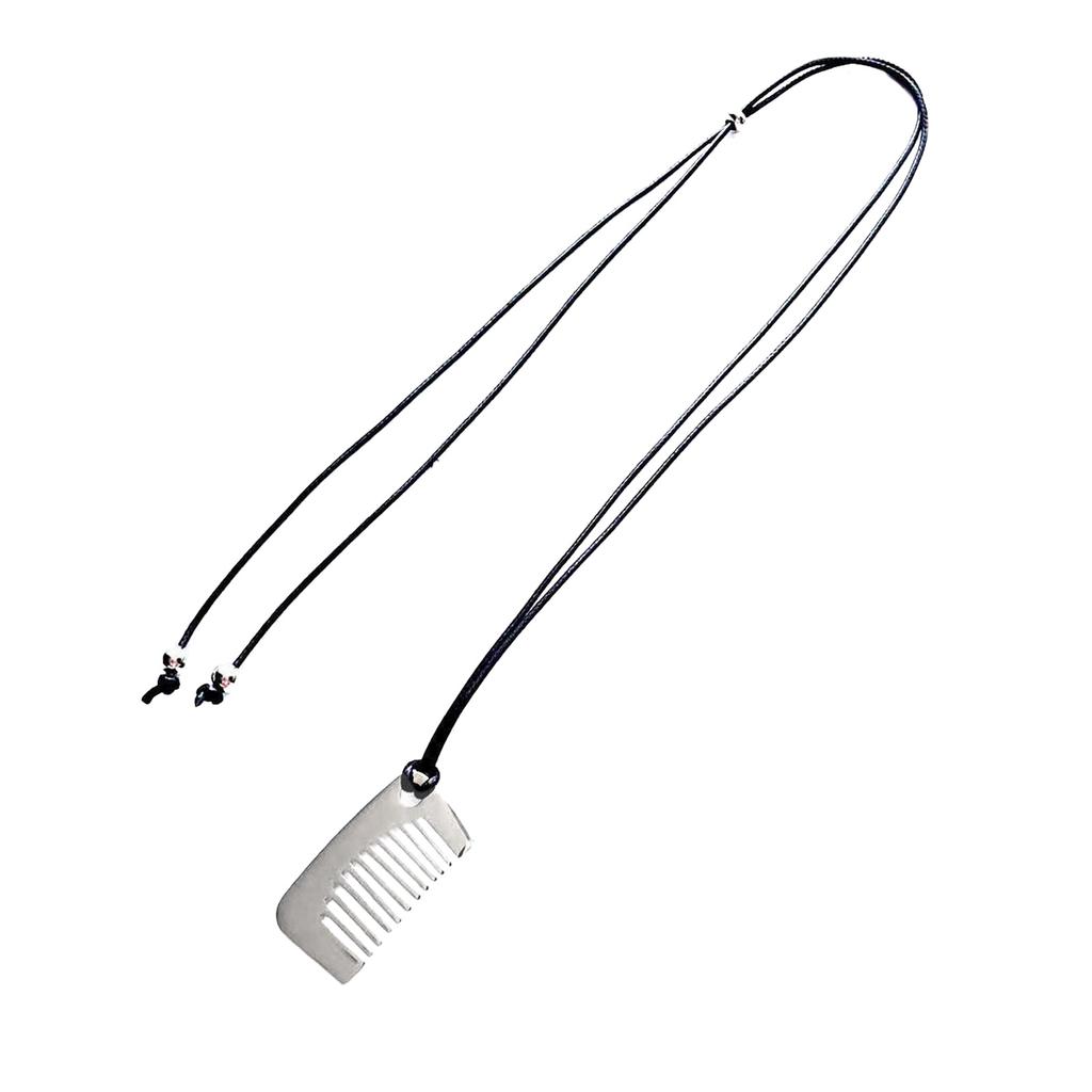 Fashionable Comb Pendant Necklace for Styling Fringe Portable Sturdy Steel Jewelry Accessory for Women Ladies Daily Use