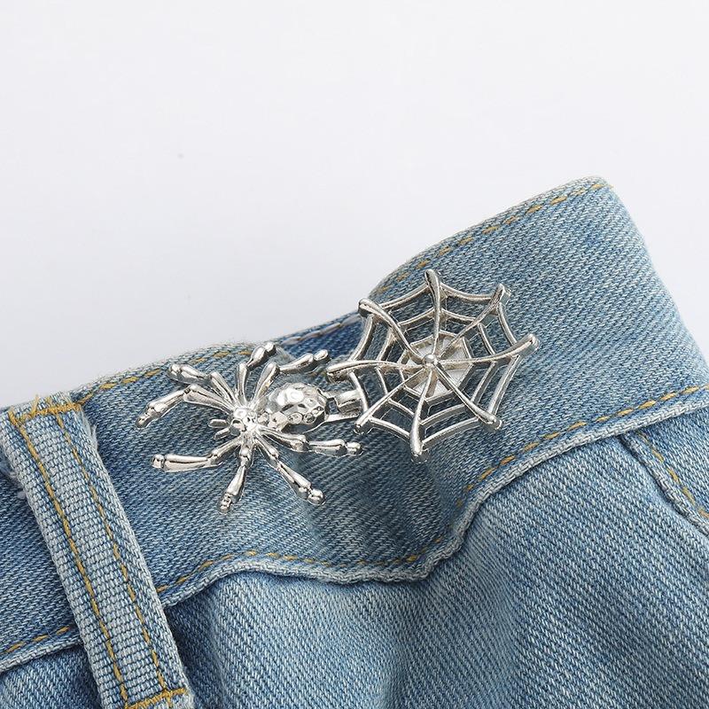 1 Stück Spinnennetz Verstellbarer Hosenbundknopf Abnehmbarer Knopf Perfekte Passform Jeans Schnalle Bundverenger Bekleidungszubehör
