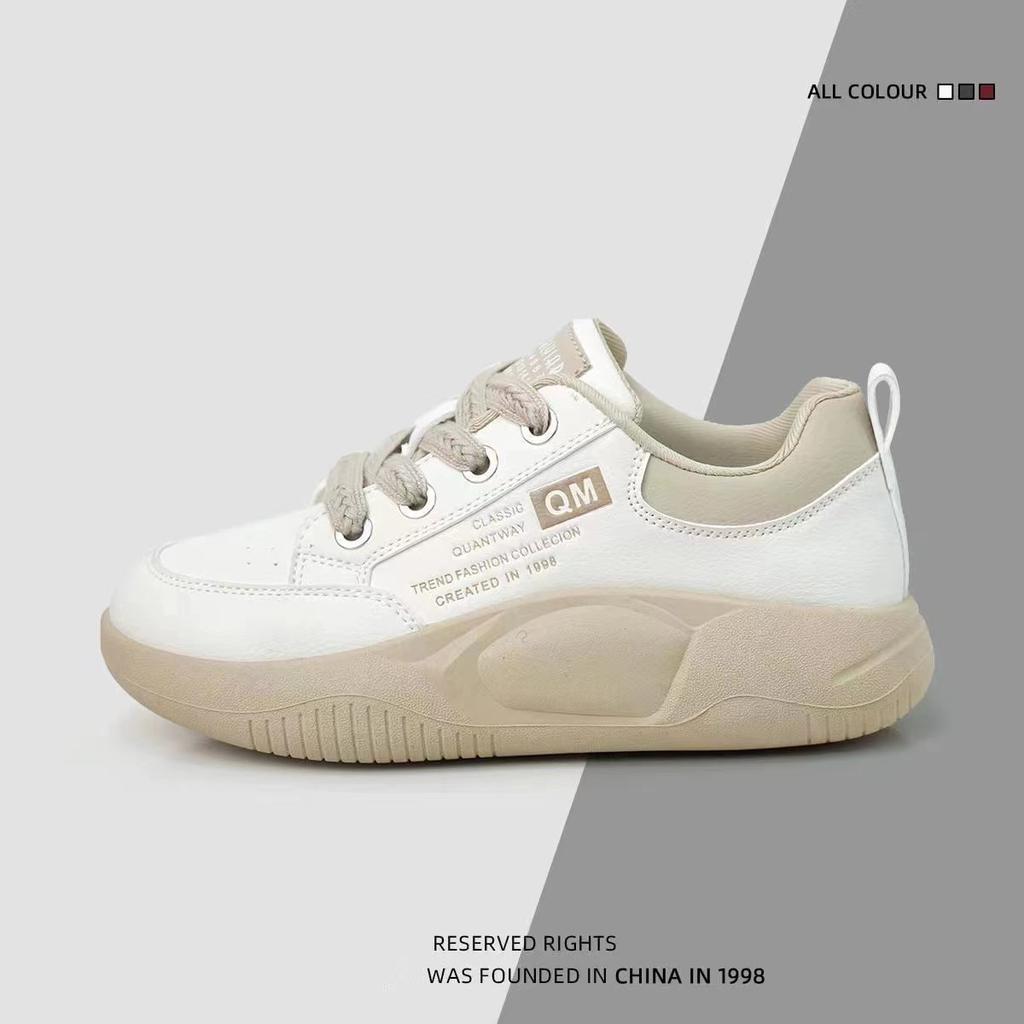 White Shoes Spring and Summer Thick Sole Lightweight Breathable Trendy Shoes Women's Casual Fashion High Comfortable Board Shoes Women's