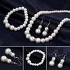 Klasický dámský šarm perleťový náhrdelník náušnice náramek dámská nevěsta luxusní party šperků