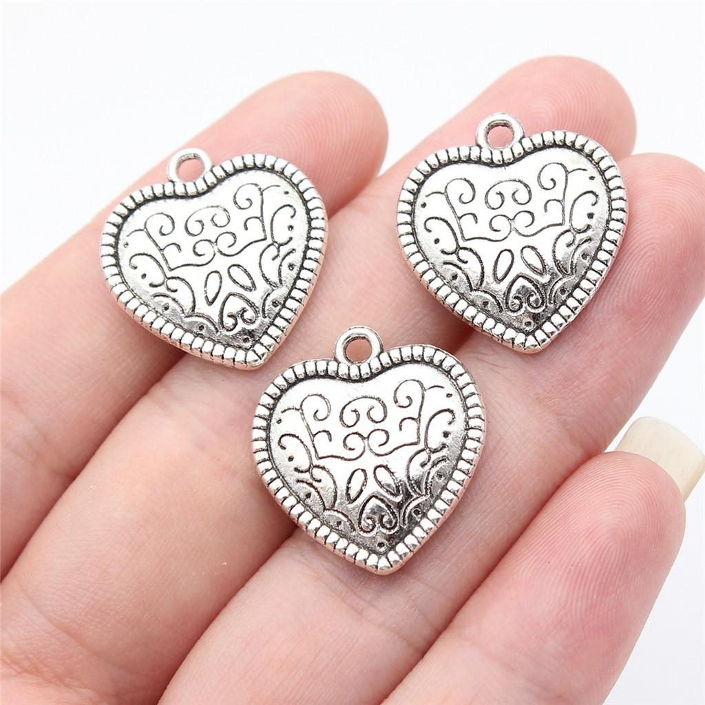 Charms Peach Heart-shaped Love Pendants Vintage Jewelry Supplies ZC094