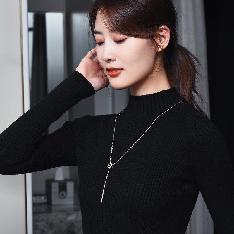 Elegant Long Women's Sweater Necklace: Versatile High-End Pendant for Cross-Border Fashion