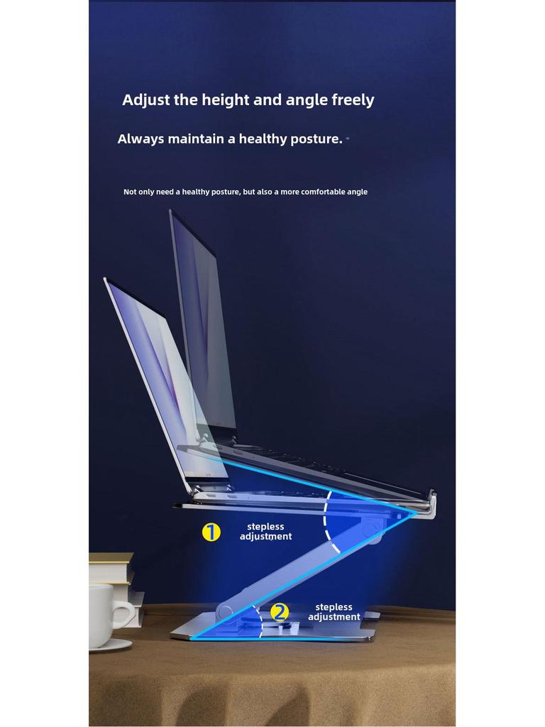 Suport pentru laptop pentru jocuri: Suport de răcire din metal reglabil cu rotație de 360° și reglare pe înălțime