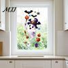 Ghost Window Ornaments Halloween Witch Hat Clings, Spiders Bat Pumpkin Spooky No Glue Art Stickers for Home Holiday Party Store Glass Decoration