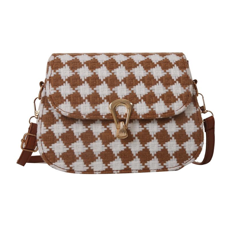 Wollraute 2025 neu einfach Herbst und Winter neu klein frisch Mode lässig Schulter Umhänge Damen kleine quadratische Tasche