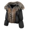 OFTBUY Winter Jacket Women Big Real Fox Raccoon Fur Collar Natural Warm Duck Down Coat Short Outerwear Streetwear Loose Casual