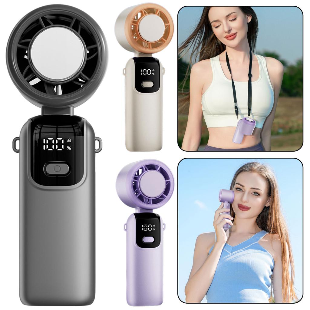 Outdoor Mini Cooling Fan For Travel Camping Digital Display 100 Speed Mini Small Fan For Summer
