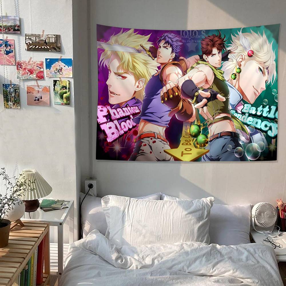 JoJo Bizarre Adventure Tapestry Art Printing Cheap Hippie Wall Hanging Bohemian Wall Tapestries Mandala Art Home Decor