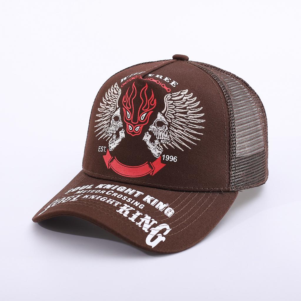 Pentagram Skull Mesh American Locomotive Cap Truck Driver Hat Breathable Baseball Cap