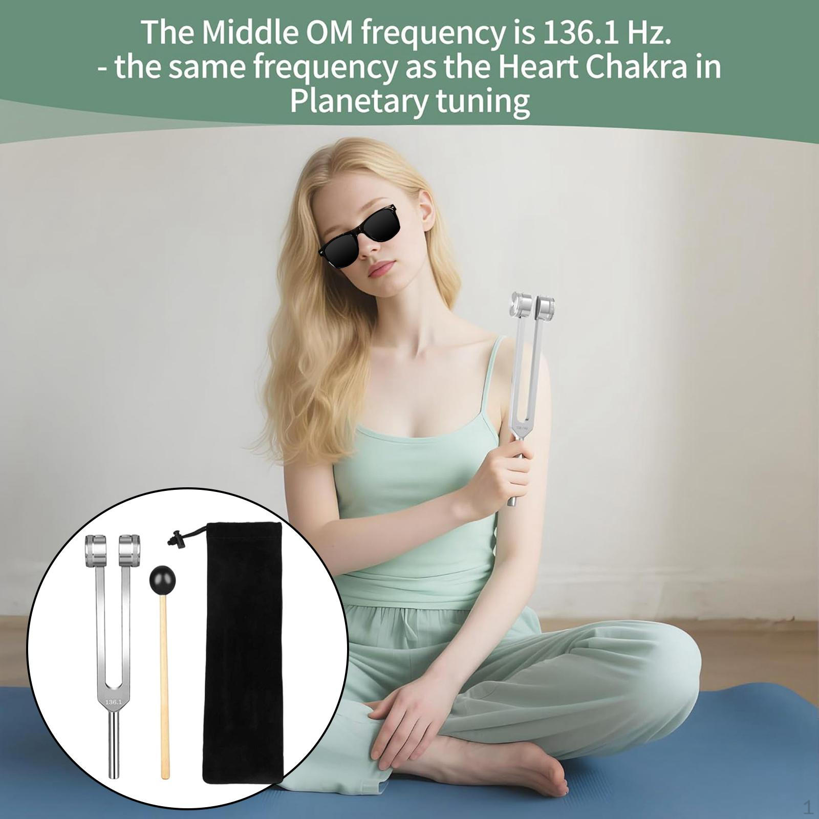 Tuning Fork 136.1 Hzs Premium Durability Portable Essential with Mallet Healing Instrument