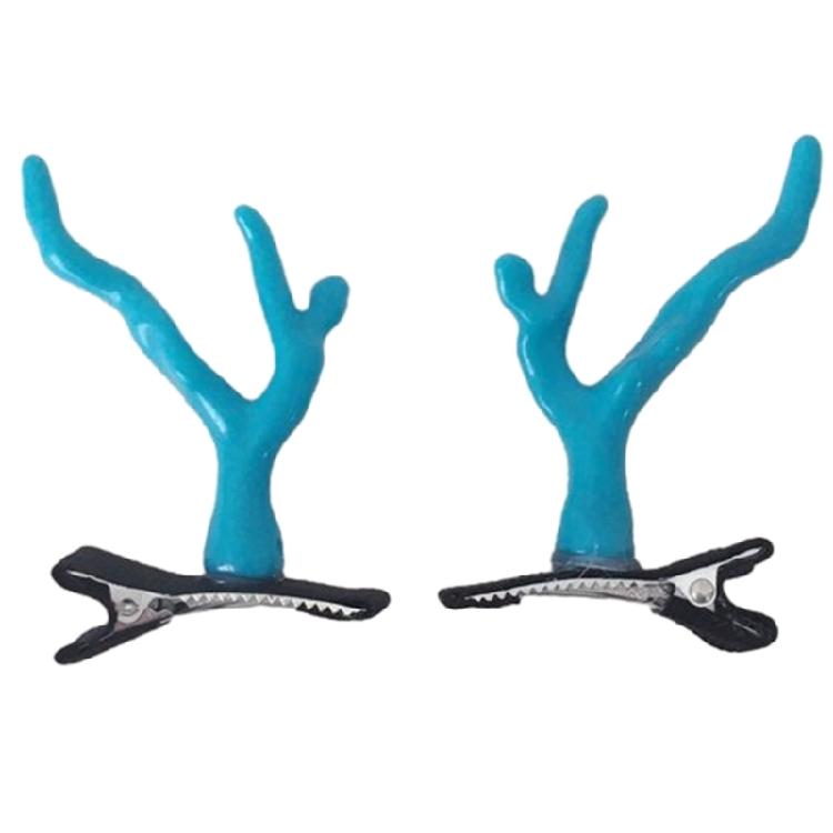 

3D Horn Hair Clip Girl Role Play Costume Duckbill Clip Female Hair Accessories синій