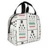 Funny Drummers Eye Chart Thermal Insulated Lunch Bag Women Resuable Lunch Container for School Office Outdoor Storage Food Box