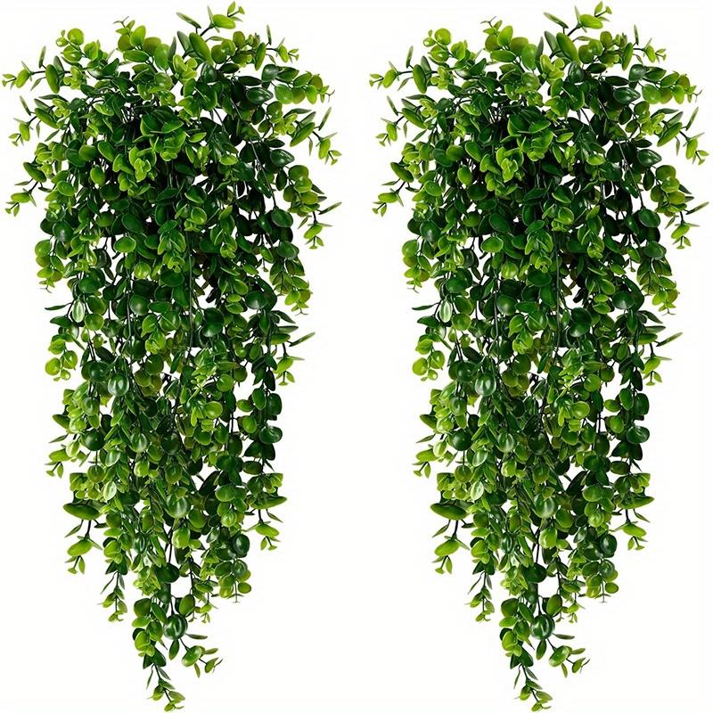 Artificial Hanging Plants Fake Wall Hanging Eucalyptus Plants UV Resistant Plastic Plant Indoor Outdoor Garden Room Decor