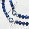 12Mm High Quality Large Particle Natural Lapis Lazuli Necklace Collarbone Chain