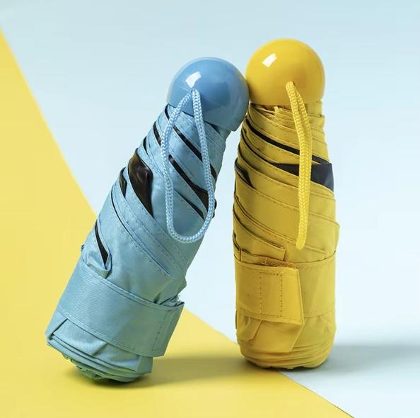 Bulk Sale Mini Capsule Shape Design Portable Folding Parasol Paraguas Sombrillas Advertising Umbrella