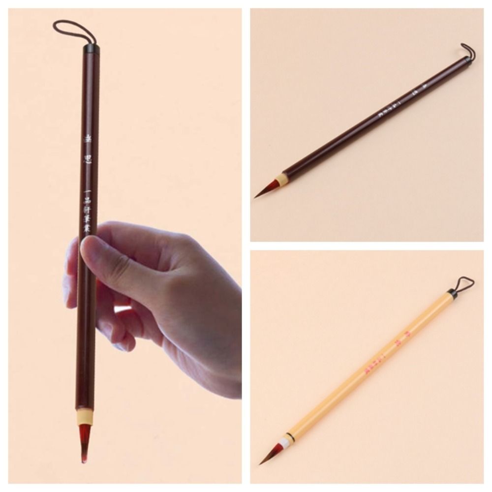2pcs Soft Hair Chinese Brush 0.5cm Imitation Rabbit Hair Painting Pen for Chinese Plastic Soft Grip Hook Line Pen Student