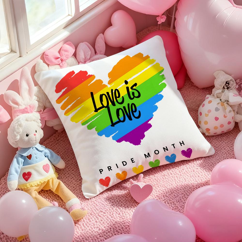 Fashin Pride Month Pillow Case Soft Plush Fabric Double-Sided Printed Cushion Cover Warm Winter Sofa Pillow Case