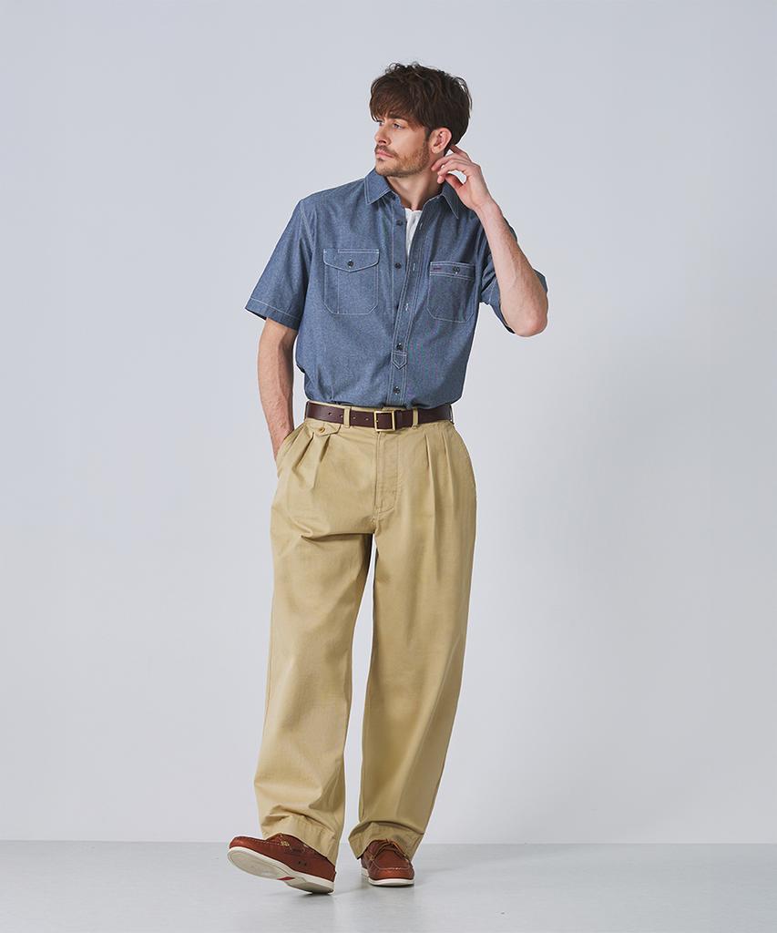 Geonjiulleunseu Cotton Double-Pleat Chino Pants Collection