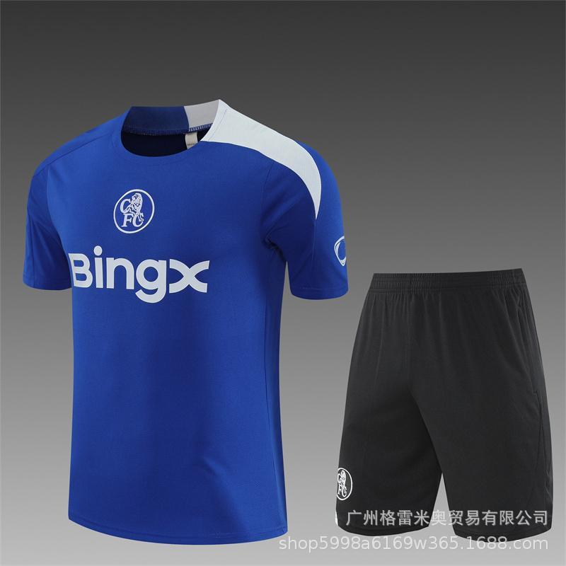 Chelsea Training Jersey Long Sleeve Half-Zip Soccer Shirt Adults Kids Camo Print Breathable Modal Fabric