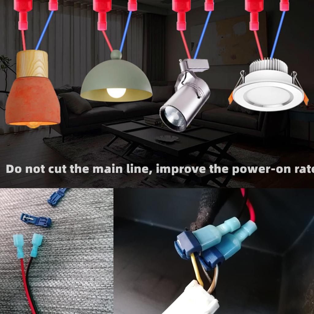 25 Pairs T-Type Wire Connectors Electro Tap Wire Branch Connection Connector Flat Wire Quick Splice Terminal