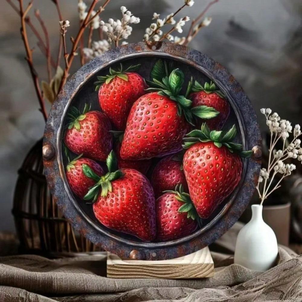 Strawberry Aluminum Sign Kitchen Decor Valentine Gift Halloween Wall Art