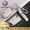 Für VOLKSWAGEN VW Auto Klappschlüssel Hülle Schale Für VW Volkswagen Golf 7 MK7 Tiguan MK2 Für Seat Ateca Leon FR 2 Ibiza Fernbedienungs Ke