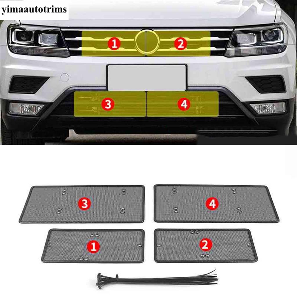 For Volkswagen VW Tiguan 2016 - Accessories Front Grille Grill ert Net ert Screening Mesh Protection Trim Exterior Kit Model B