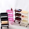 With Wheel 1:12 Dollhouse Trolley Plastic Storage Shelf Model  Kitchen Furniture Accessories