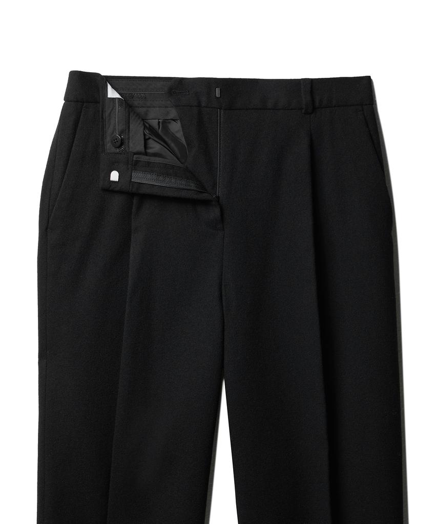 MUSINSA STANDARD WOMAN Women'S Wool Flannel Loose Tapered Slacks [Black]