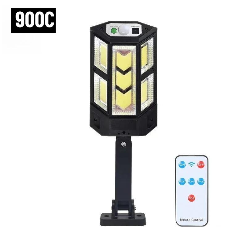 Cele mai noi lumini solare puternice de exterior Lampă solară cu senzor de mișcare 4 moduri Impermeabilă IP65 Lumină solară de grădină stradală pentru curte