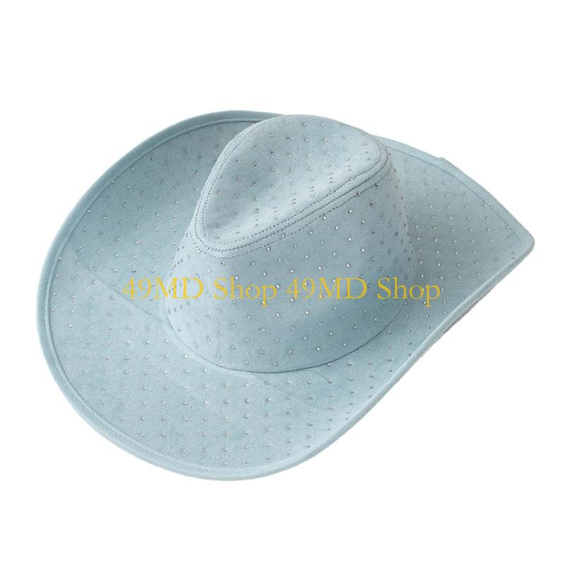 49MD Bride Party Hat Crystal Panama Hat for Male Female Dancing Comedian Actor