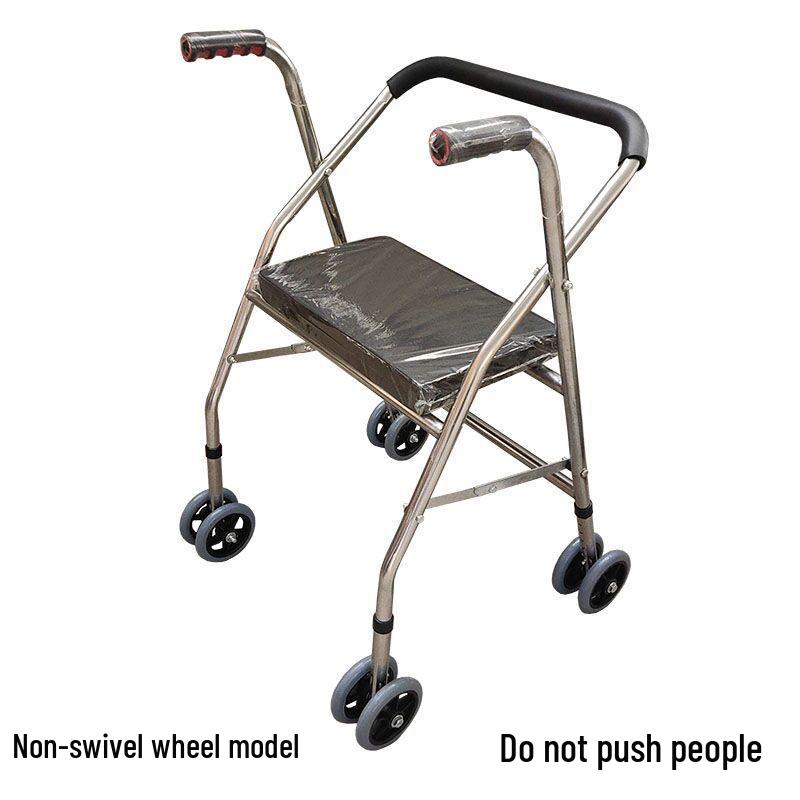 

Роллатор из нержавеющей стали с сиденьем и колесами - Рама для реабилитационной поддержки