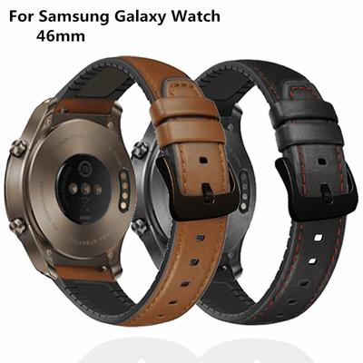 Silicone Leather Watchbands for Men Watch 22mm Genuine Leather Vintage Wrist Watch Band Strap Belt Samsung Galaxy Watch 46mm
