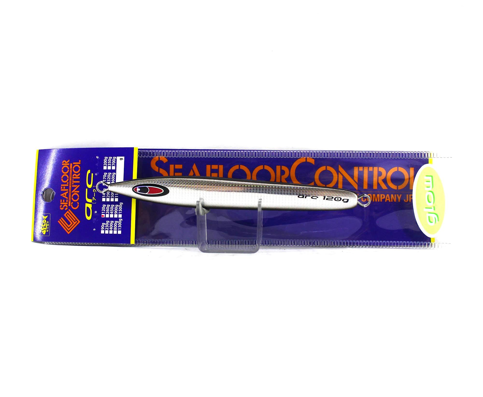 Seafloor Control Metal Jig Arc 120 grams Silver Black Zebra Glow GR (4966)