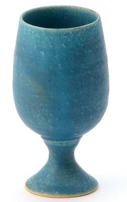 Shigaraki Ware Hechimon Goblet, Lager, Blue Glaze