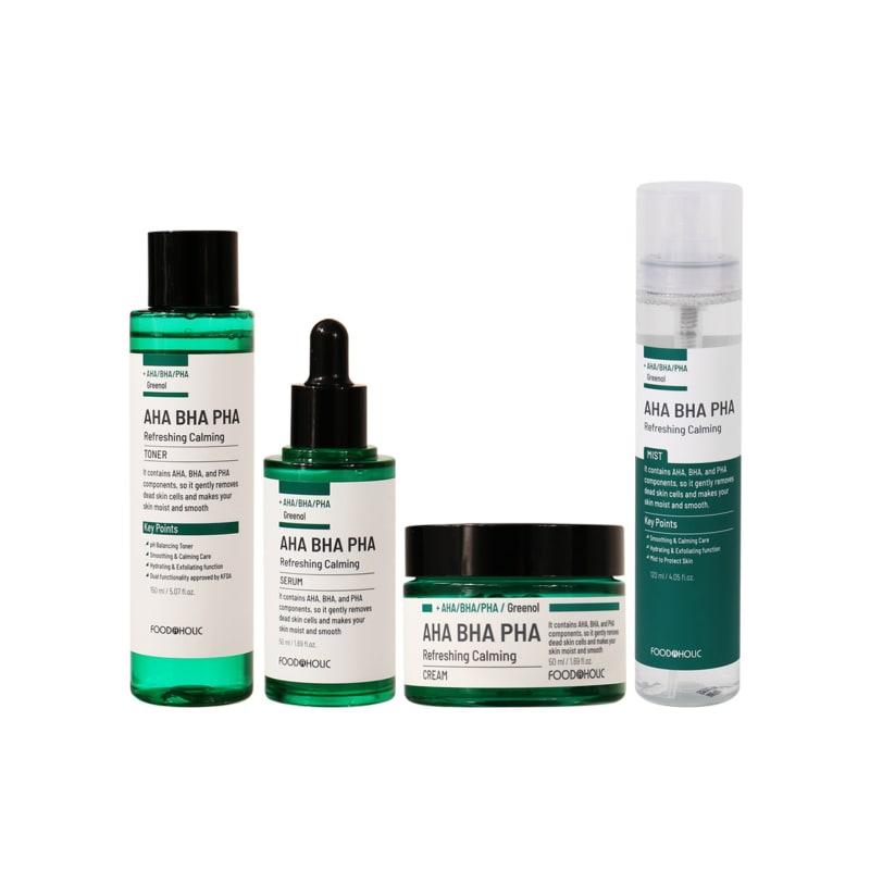 AHA BHA PHA Refreshing Cica Calming 1/ Toner, Serum, Cream, Mist