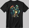 Last Ride Skeleton Riding Unicorn Short Sleeve White-Black Men's / Women's N579