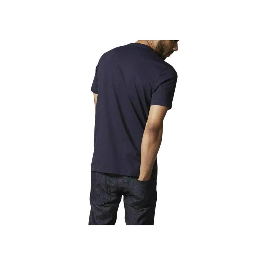 adidas Originals Logo Print Straight Cut Short Sleeve Pullover T-Shirt Men Tops Blue AY7710