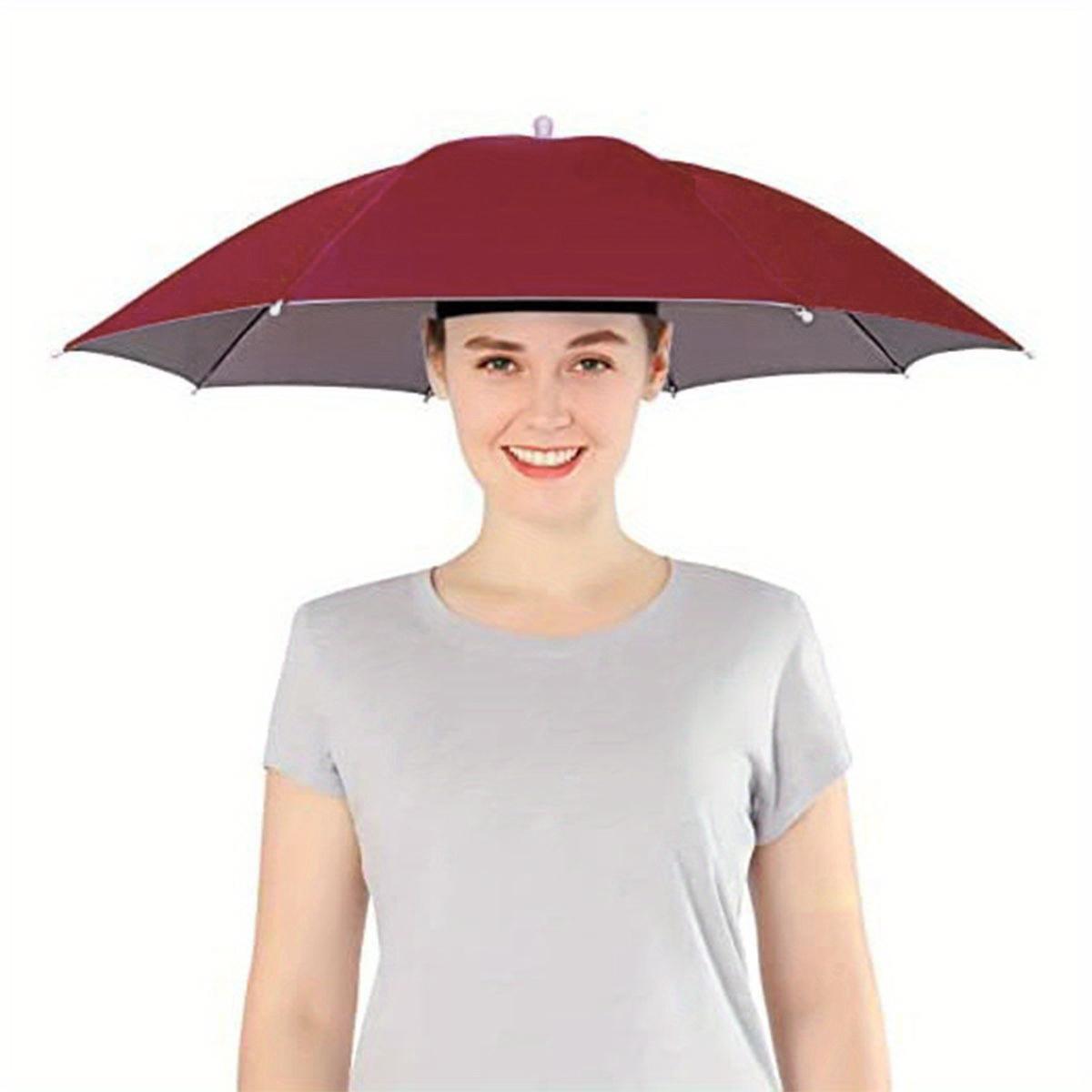 

1 зонт размером 27 дюймов со шляпой и складной головкой для рыбалки, занятий спортом на открытом воздухе, защиты от ультрафиолета и солнцезащитного зонта