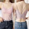 Soutien-gorge Camisole Push-Up Dentelle Papillon - Haut Bandeau Sans Dos Élégant pour Femmes