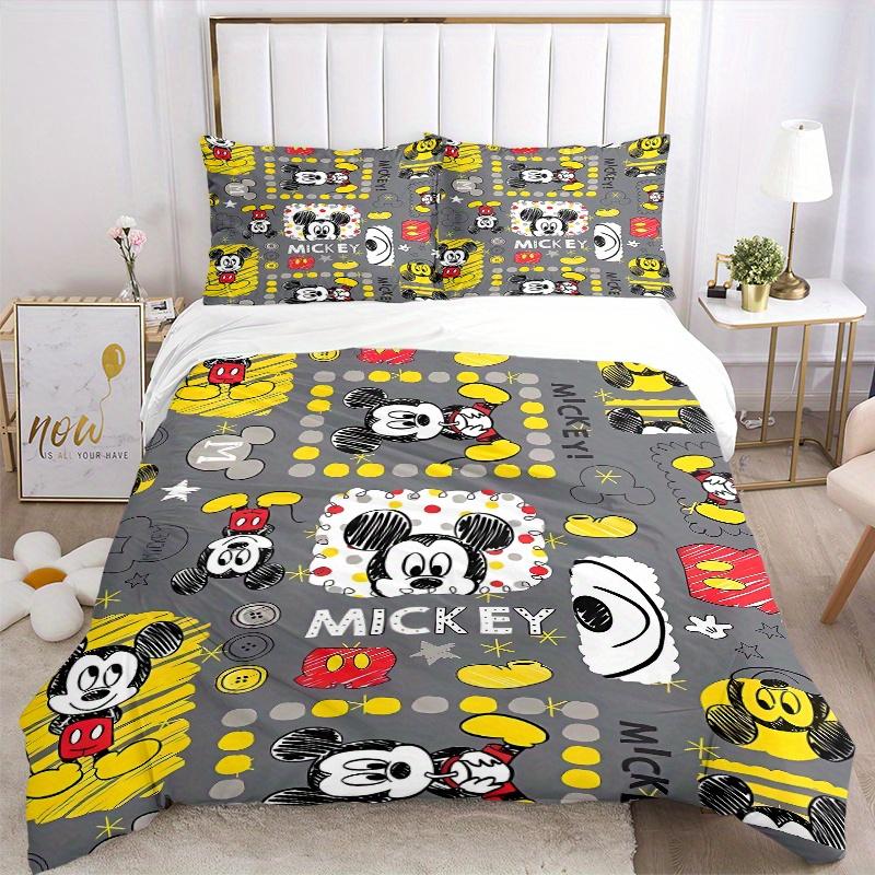 3pcs Mickey Bedding Set, Including 1 Quilt Cover and 2 Pillow Shams, Without Filling, Soft and Comfortable Home Bedroom Fabric, Fashionable