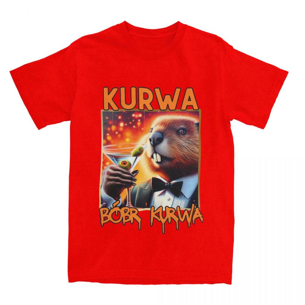 Kurwa Bobr Kurwa Beaver T Shirt Summer Cute Animal Y2K Retro T Shirts Cotton Harajuku Tee Shirt For Men's Short-Sleeved Tops