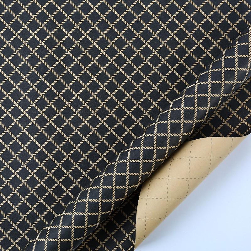 Men's Retro Blue Plaid Kraft Wrapping Paper for Valentine's Day & Birthdays