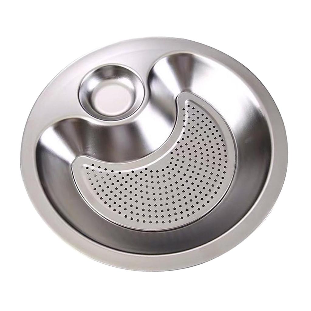 Dumpling Plate Stainless Steel Divided Platter Dinner Tray Sushi with Built in