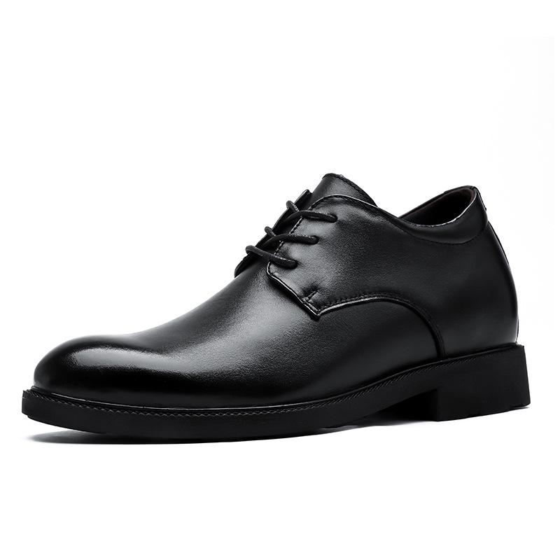 Men's All-Season Height-Increasing Leather Shoes: Formal British-Style Casual, Business, and Large-Size Options Available