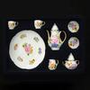 European Miniature Flower Ceramic Teapot Cup Set Dollhouse Pretend Play Toy