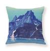 Painted Snow Mountain Sunset Colorful Sky Retro Pillow Case Sofa Model Room Decoration Pillow