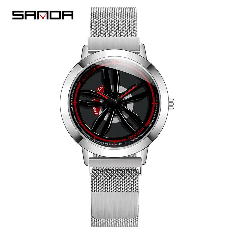 Sanda Men's Korean-Style Fashion Watch with Milanese Mesh Band - Waterproof Quartz