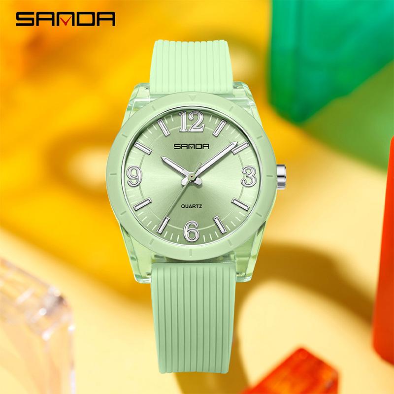 Fashion SANDA Top Brand New 6277 Silicone Strap Children's Watch Waterproof Luminous Hands Leisure Student Sports Quartz Watches